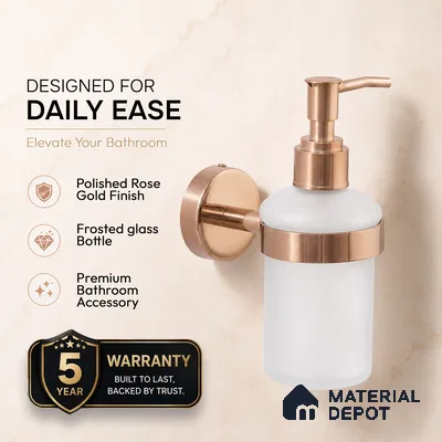 Liquid Soap Dispenser 9308-LSD Toucan Rose Gold Finish SS 304 | 5 Years Warranty