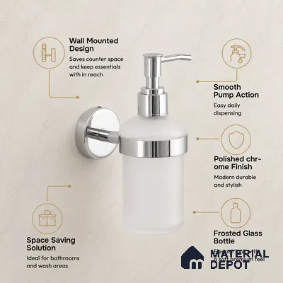 Liquid Soap Dispenser 9308-LSD Toucan Chrome Finish SS 304 | 5 Years Warranty
