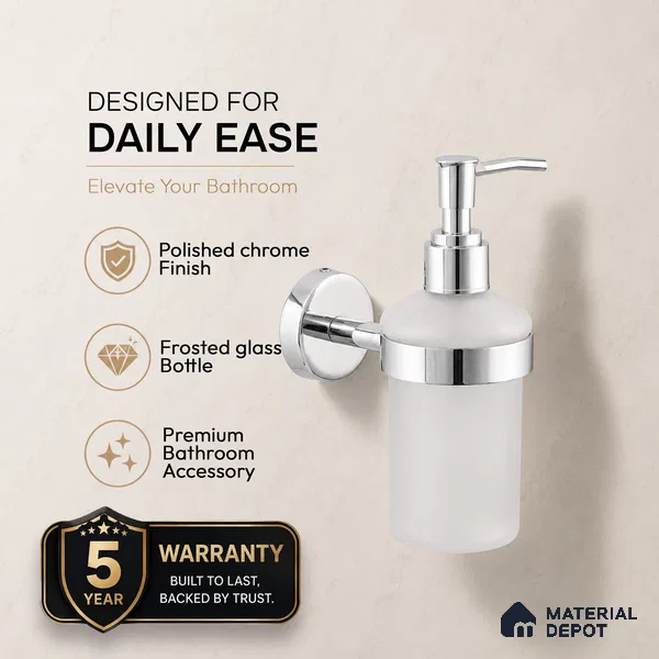 Liquid Soap Dispenser 9308-LSD Toucan Chrome Finish SS 304 | 5 Years Warranty