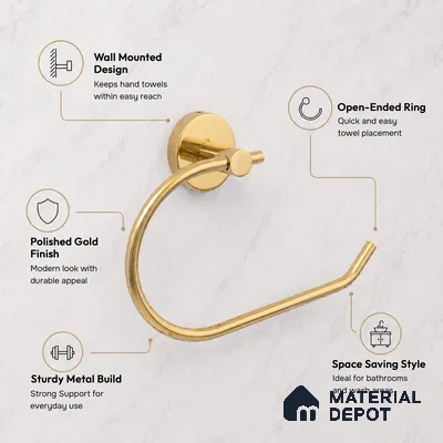 Napkin Ring with Full Round Back 9503-NP Toucan Gold Finish SS 304 | 5 Years Warranty