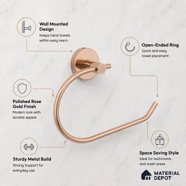 Napkin Ring with Full Round Back 9503-NP Toucan Rose Gold Finish SS 304 | 5 Years Warranty