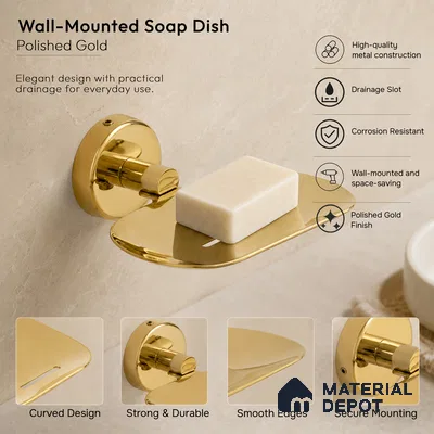 Soap Dish 9204-SD Toucan Gold Finish SS 304 | 5 Years Warranty