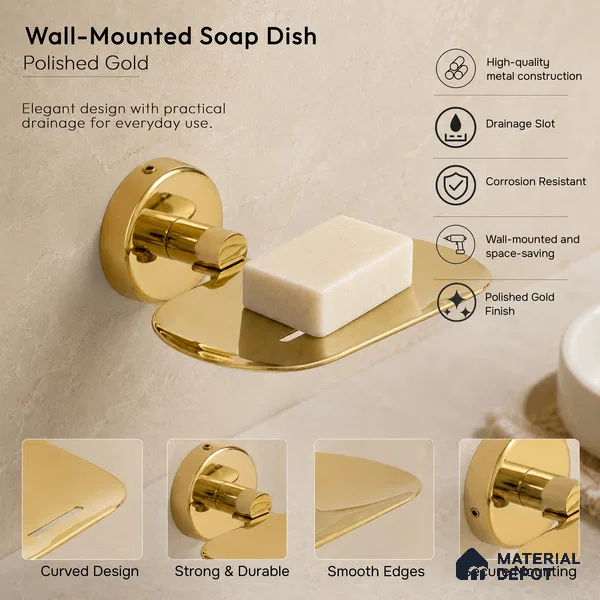 Soap Dish 9204-SD Toucan Gold Finish SS 304 | 5 Years Warranty