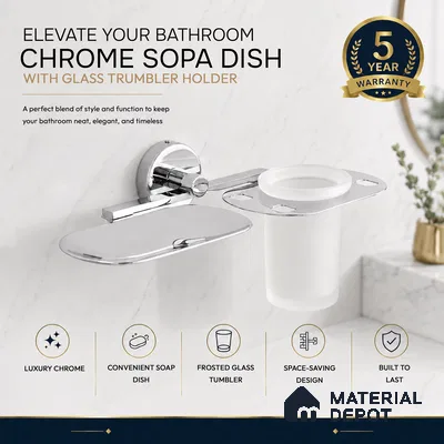 Soap Dish with Tumbler Holder 9507-TH Toucan Chrome Finish SS 304 | 5 Years Warranty