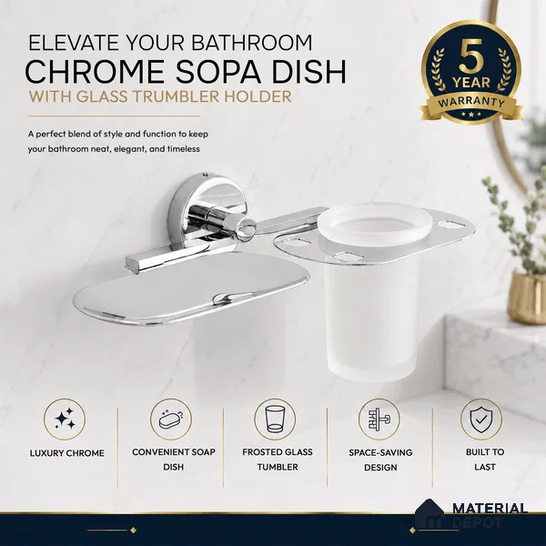 Soap Dish with Tumbler Holder 9507-TH Toucan Chrome Finish SS 304 | 5 Years Warranty