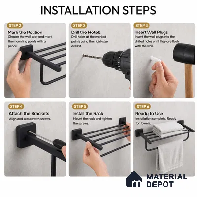Towel Rack 9101-TWR Robiee Black Matt Finish SS 304 | 5 Years Warranty