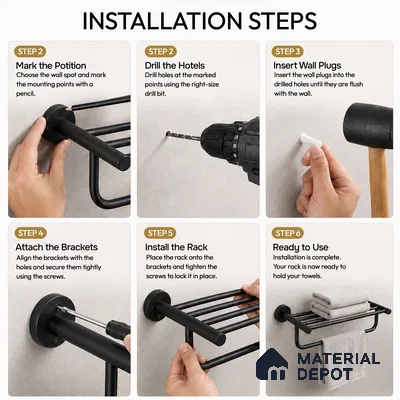 Towel Rack 9301-TWR Toucan Black Matt Finish SS 304 | 5 Years Warranty