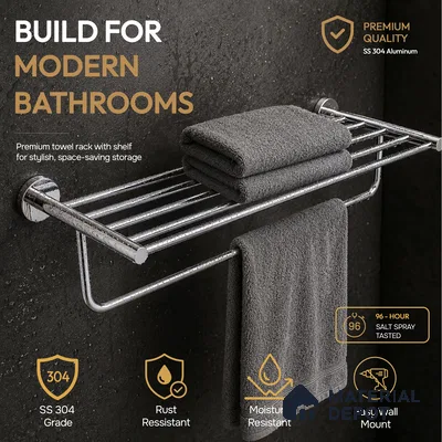 Towel Rack 9301-TWR Toucan Chrome Finish SS 304 | 5 Years Warranty