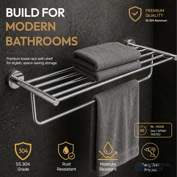 Towel Rack 9301-TWR Toucan Chrome Finish SS 304 | 5 Years Warranty
