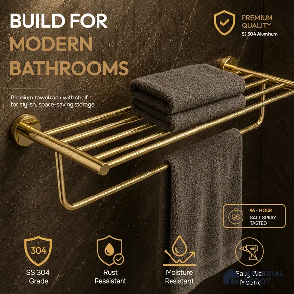 Towel Rack 9301-TWR Toucan Gold Finish SS 304 | 5 Years Warranty