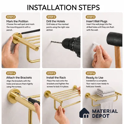 Towel Rack 9301-TWR Toucan Gold Finish SS 304 | 5 Years Warranty
