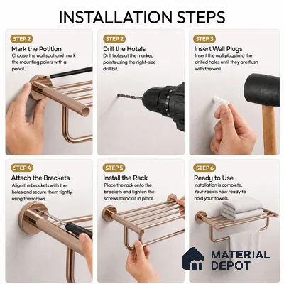 Towel Rack 9301-TWR Toucan Rose Gold Finish SS 304 | 5 Years Warranty
