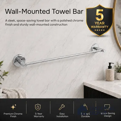 Towel Rod 9302-TRD Toucan Chrome Finish SS 304 | 5 Years Warranty