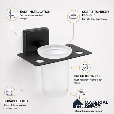 Tumbler Holder 9107-TH Robiee Black Matt Finish SS 304 | 5 Years Warranty