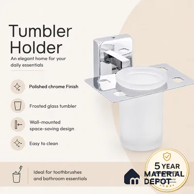 Tumbler Holder 9107-TH Robiee Chrome Finish SS 304 | 5 Years Warranty