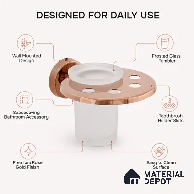 Tumbler Holder 9307-TH Toucan Rose Gold Finish SS 304 | 5 Years Warranty