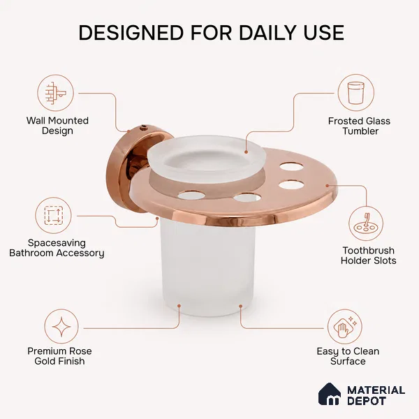 Tumbler Holder 9307-TH Toucan Rose Gold Finish SS 304 | 5 Years Warranty