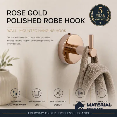Rob Hook 9306-RH Toucan Rose Gold Finish SS 304 | 5 Years Warranty