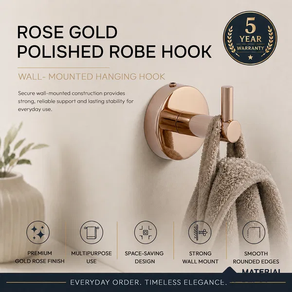 Rob Hook 9306-RH Toucan Rose Gold Finish SS 304 | 5 Years Warranty
