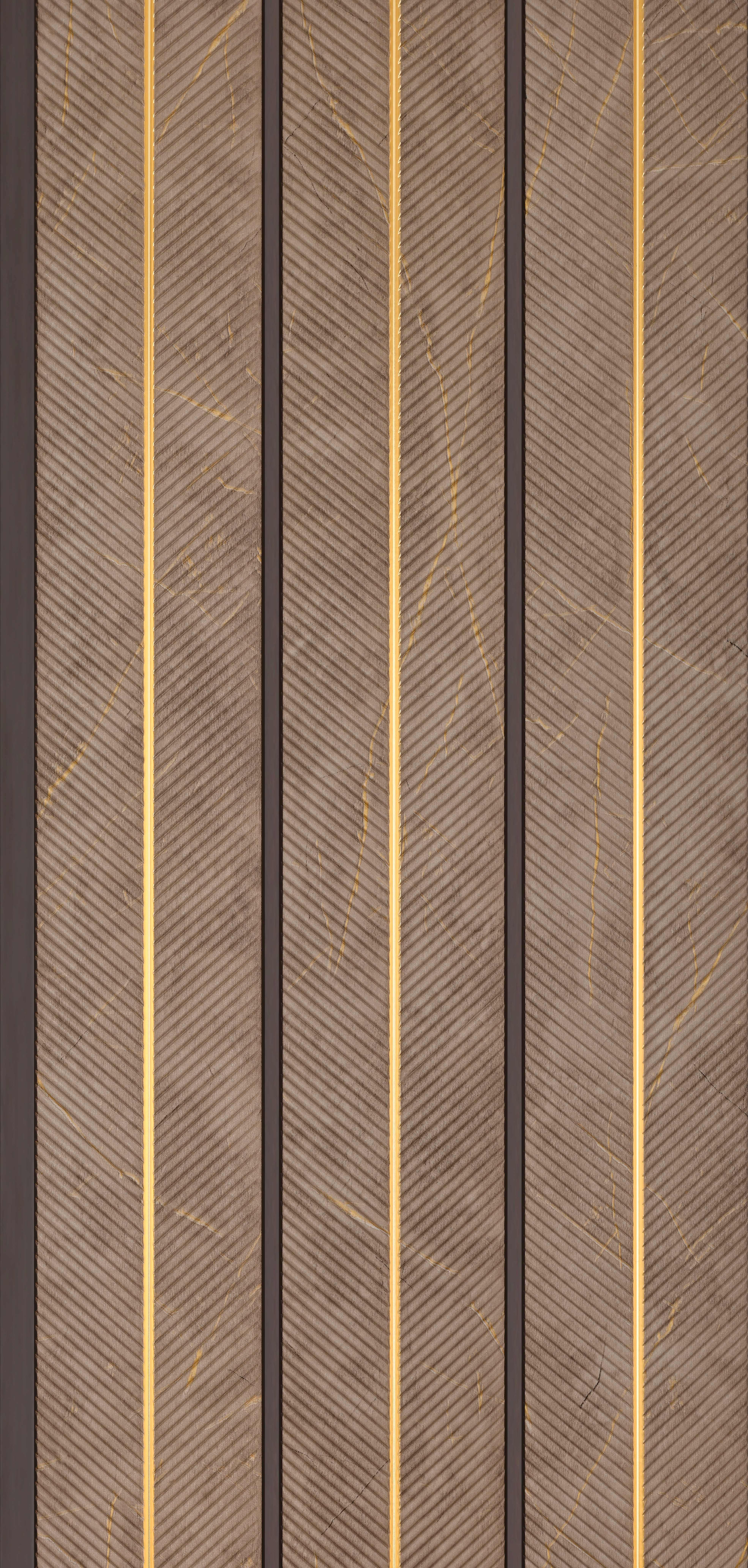 Brown Geometric Look PN 02341 9.5 ft x 8 inch Charcoal Panel - 8 mm | Suitable for Feature Wall, TV Unit & Living Room | Width is Subjected to 5% Variation