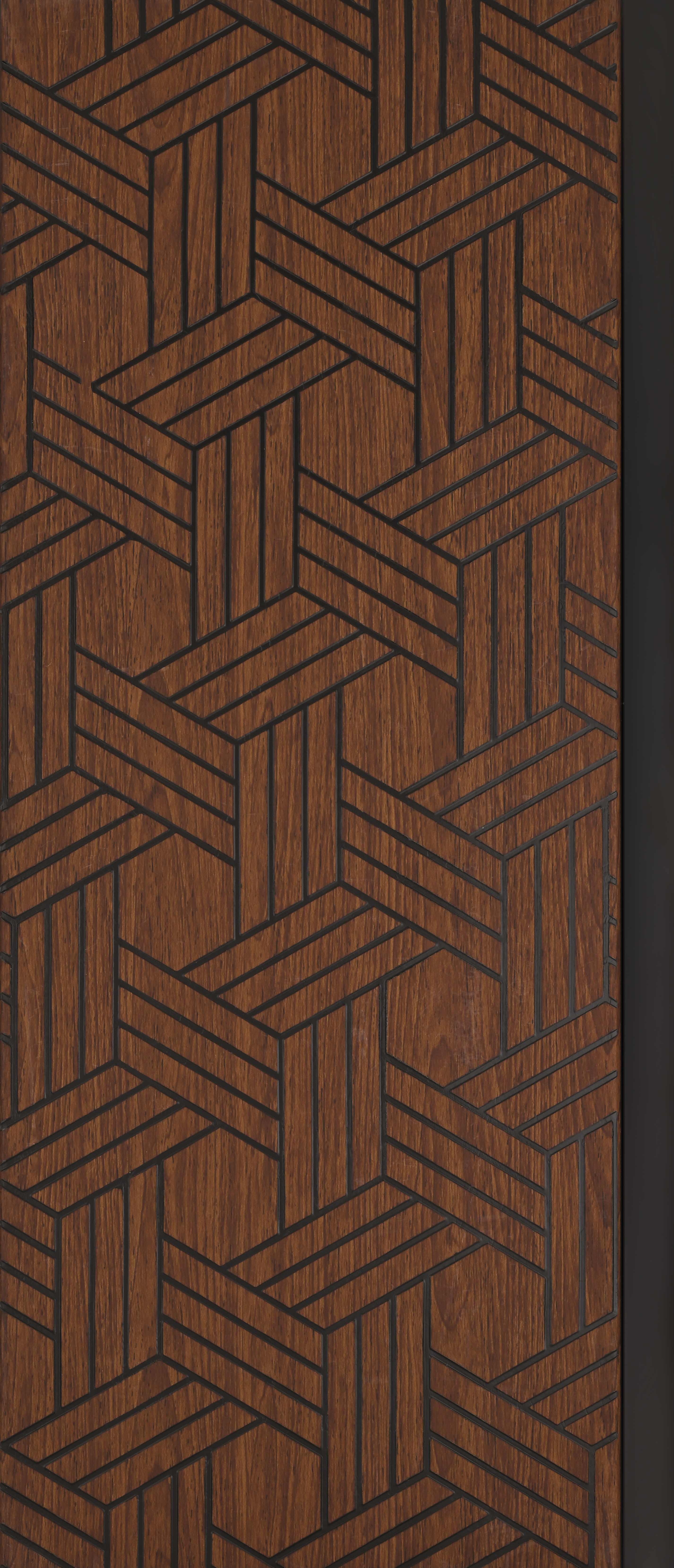 Wenge Geometric Look PN 03244 8 ft x 7 inch Charcoal Panel - 8 mm | Suitable for Feature Wall, TV Unit & Living Room | Width is Subjected to 5% Variation