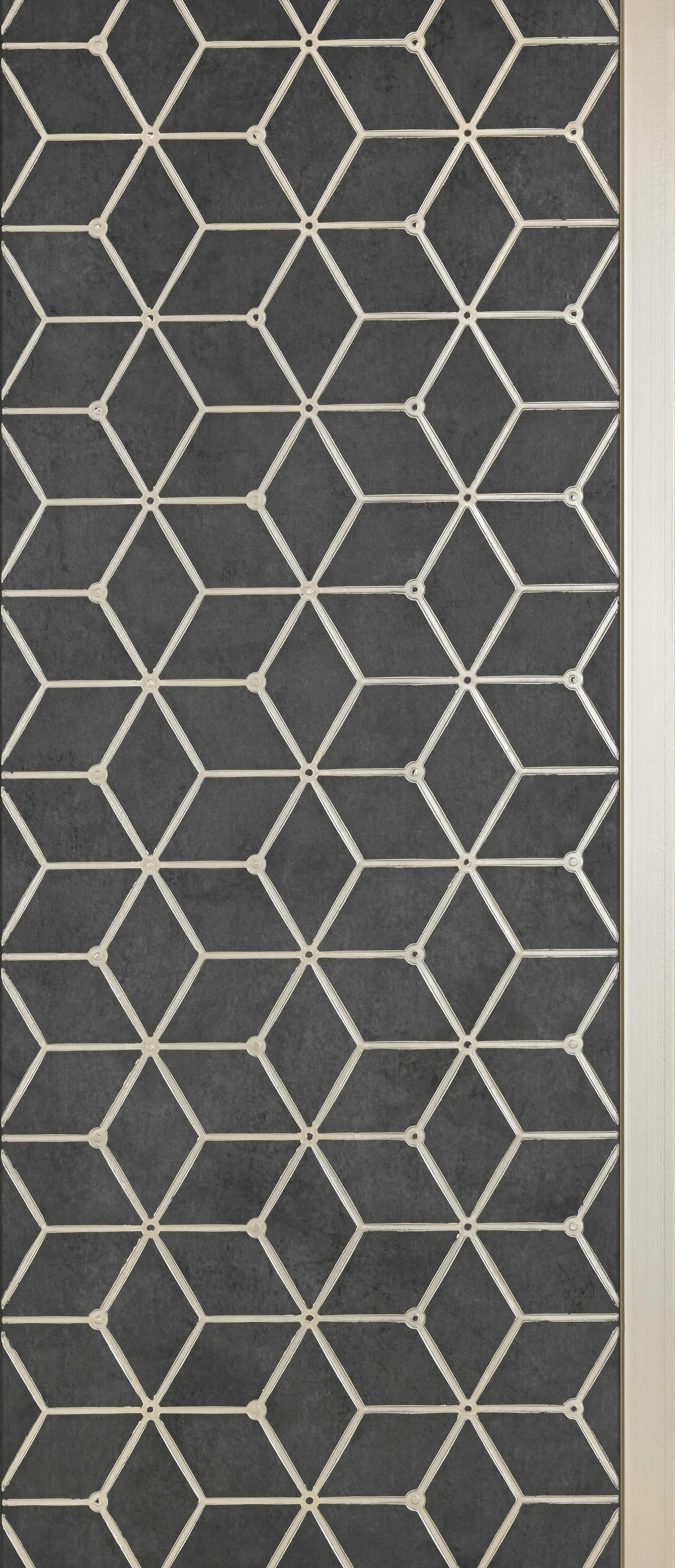 Grey Geometric Look PN 03248 8 ft x 7 inch Charcoal Panel - 8 mm | Suitable for Feature Wall, TV Unit & Living Room | Width is Subjected to 5% Variation