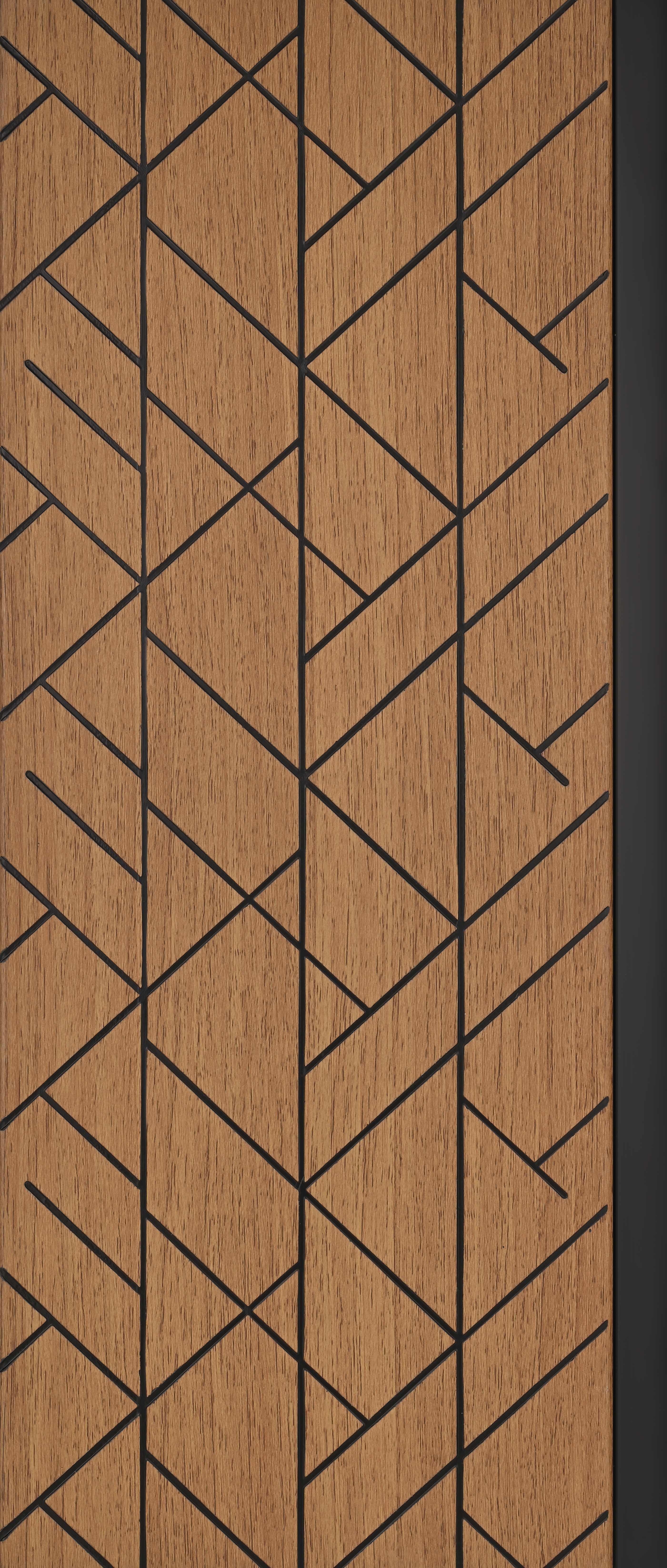 Brown Geometric Look PN 03249 8 ft x 7 inch Charcoal Panel - 8 mm | Suitable for Feature Wall, TV Unit & Living Room | Width is Subjected to 5% Variation