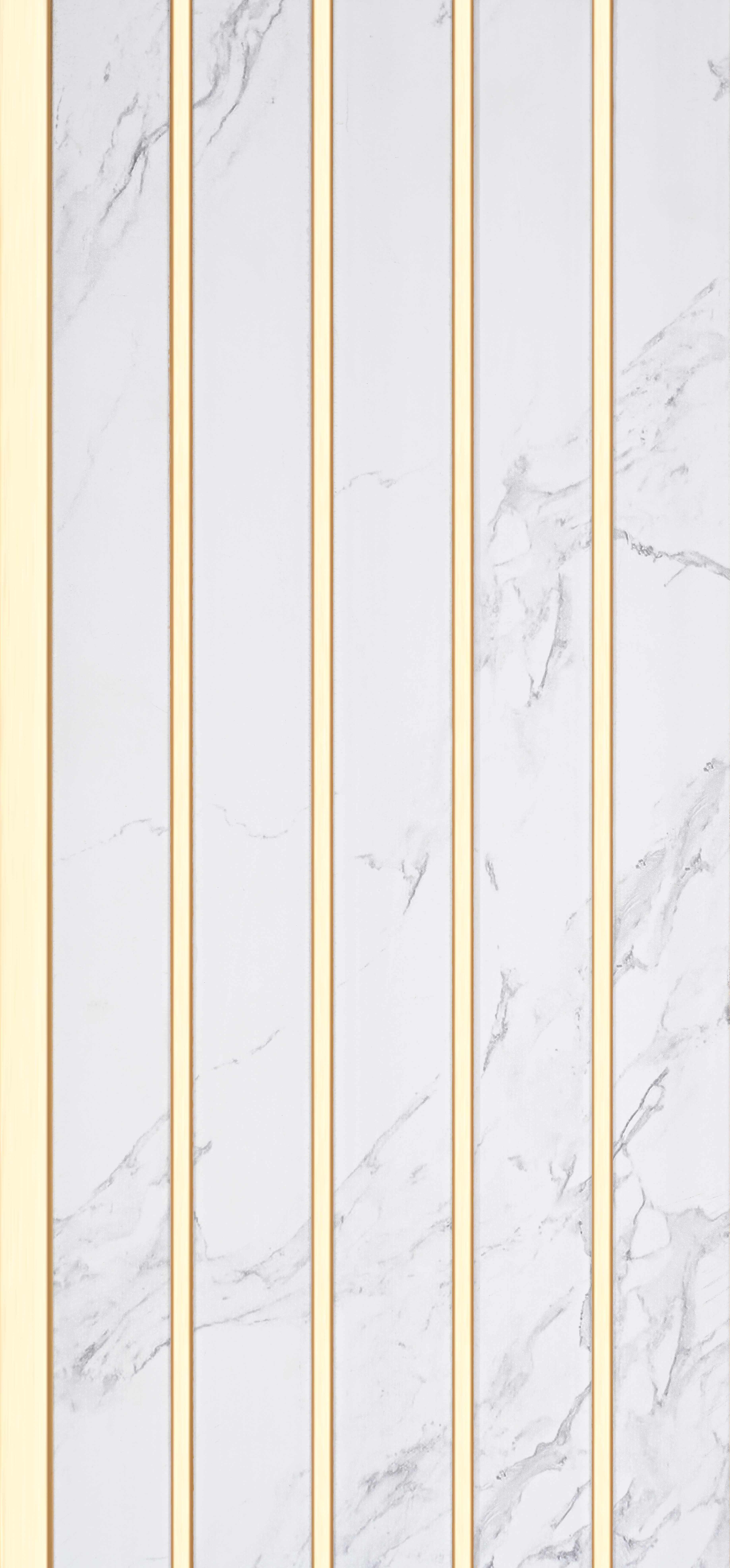White Marble Look PN 03874 9.5 ft x 6 inch Charcoal Panel - 10 mm | Suitable for Feature Wall, TV Unit & Living Room | Width is Subjected to 5% Variation