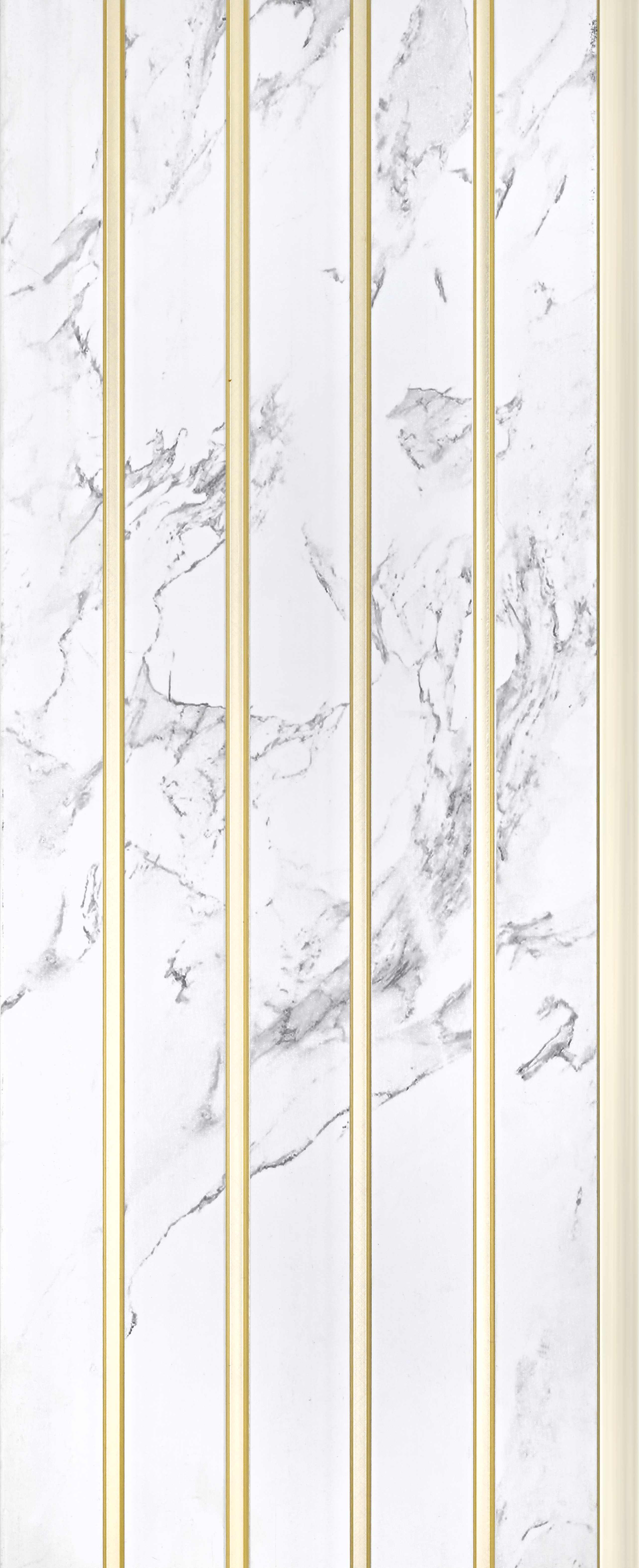 White Marble Look PN 03875 9.5 ft x 6 inch Charcoal Panel - 10 mm | Suitable for Feature Wall, TV Unit & Living Room | Width is Subjected to 5% Variation