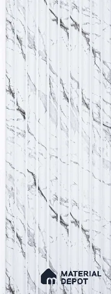 White Marble Look PN 03896 9.5 ft x 6 inch Charcoal Panel - 10 mm | Suitable for Feature Wall, TV Unit & Living Room | Width is Subjected to 5% Variation
