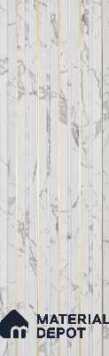 White Marble Look PN 06040 8 ft x 4.9 inch Charcoal Panel - 12 mm | Suitable for Feature Wall, TV Unit & Living Room | Width is Subjected to 5% Variation