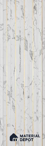 White Marble Look PN 06040 8 ft x 4.9 inch Charcoal Panel - 12 mm | Suitable for Feature Wall, TV Unit & Living Room | Width is Subjected to 5% Variation