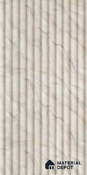 LM 26388 Flutura Elegance Silver 8 ft x 4 ft High Gloss Finish Acrylic Laminate - 1.5 mm | Suitable for TV Unit, Wardrobe, Cabinets