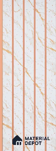 White Marble Look Charcoal Louver/Panel 9.5 ft x 7.8 inch - 6 mm | Ideal for Feature Wall, Living Room, Bedroom, Home, TV Unit | PN 07039
