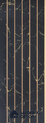 Black Patterned Look Charcoal Louver/Panel 9.5 ft x 7.8 inch - 6 mm | Ideal for Feature Wall, Living Room, Bedroom, Home, TV Unit | PN 07046