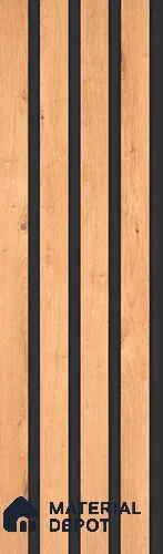 Brown Wooden Look Charcoal Louver/Panel 9.5 ft x 6 inch - 6 mm | Ideal for Feature Wall, Living Room, Bedroom, Home, TV Unit | PN 07127