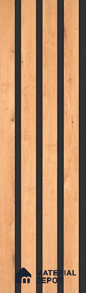 Brown Wooden Look Charcoal Louver/Panel 9.5 ft x 6 inch - 6 mm | Ideal for Feature Wall, Living Room, Bedroom, Home, TV Unit | PN 07127