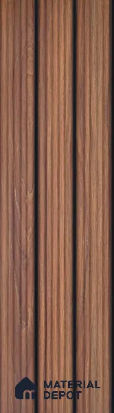 Brown Wooden Look Charcoal Louver/Panel 9.5 ft x 6 inch - 6 mm | Ideal for Feature Wall, Living Room, Bedroom, Home, TV Unit | PN 07138