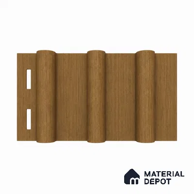 Oak Wood Ocre 10 ft x 0.6 ft (3060x180 mm) Arch Design Interior & Exterior Wall & Ceiling Panel - 17 mm | Suitable for Balcony, Facade & Open Area | Width is Subjected to 5% Variation