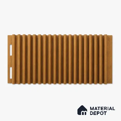 Oak Wood Ocre 10 ft x 0.68 ft (3060x208 mm) Curve Design Interior & Exterior Wall & Ceiling Panel - 10 mm | Suitable for Balcony, Facade & Open Area | Width is Subjected to 5% Variation