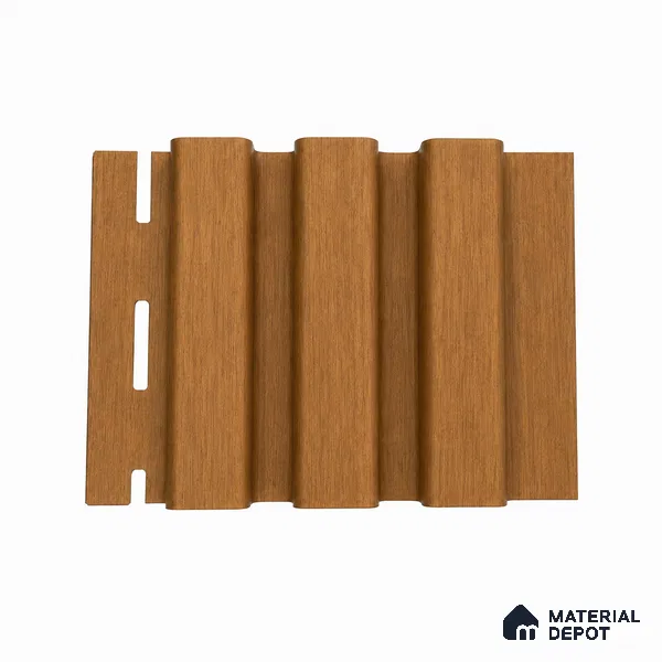 Oak Wood Ocre 10 ft x 0.5 ft (3060x150 mm) Linea Design Interior & Exterior Wall & Ceiling Panel - 15 mm | Suitable for Balcony, Facade & Open Area | Width is Subjected to 5% Variation