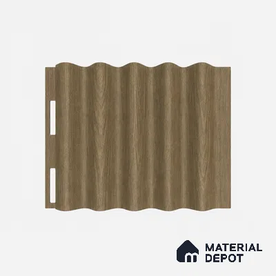 Spiced Walnut 10 ft x 0.45 ft (3060x140 mm) Pyramid Design Interior & Exterior Wall & Ceiling Panel - 14 mm | Suitable for Balcony, Facade & Open Area | Width is Subjected to 5% Variation