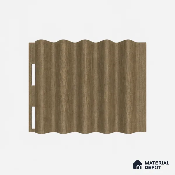 Spiced Walnut 10 ft x 0.45 ft (3060x140 mm) Pyramid Design Interior & Exterior Wall & Ceiling Panel - 14 mm | Suitable for Balcony, Facade & Open Area | Width is Subjected to 5% Variation
