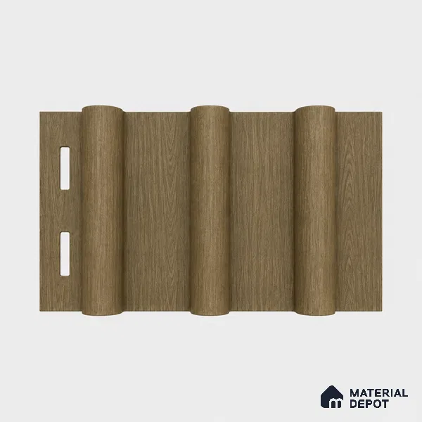 Spiced Walnut 10 ft x 0.6 ft (3060x180 mm) Arch Design Interior & Exterior Wall & Ceiling Panel - 17 mm | Suitable for Balcony, Facade & Open Area | Width is Subjected to 5% Variation