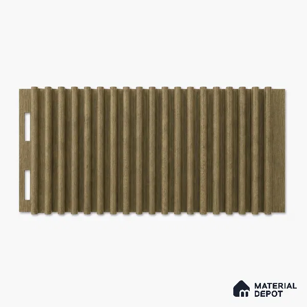 Spiced Walnut 10 ft x 0.68 ft (3060x208 mm) Curve Design Interior & Exterior Wall & Ceiling Panel - 10 mm | Suitable for Balcony, Facade & Open Area | Width is Subjected to 5% Variation