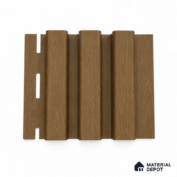 Spiced Walnut 10 ft x 0.5 ft (3060x150 mm) Linea Design Interior & Exterior Wall & Ceiling Panel - 15 mm | Suitable for Balcony, Facade & Open Area | Width is Subjected to 5% Variation