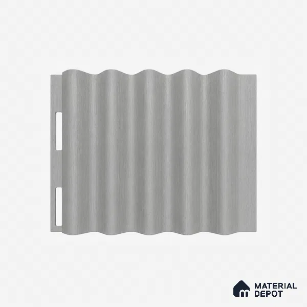 Silver 10 ft x 0.45 ft (3060x140 mm) Pyramid Design Interior & Exterior Wall & Ceiling Panel - 14 mm | Suitable for Balcony, Facade & Open Area | Width is Subjected to 5% Variation
