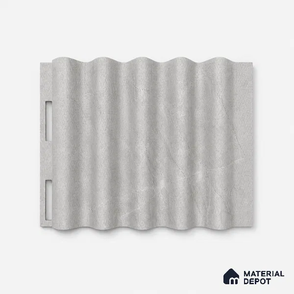 Armani Grey 10 ft x 0.45 ft (3060x140 mm) Pyramid Design Interior & Exterior Wall & Ceiling Panel - 14 mm | Suitable for Balcony, Facade & Open Area | Width is Subjected to 5% Variation