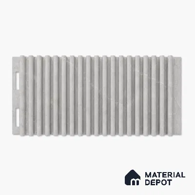 Armani Grey 10 ft x 0.68 ft (3060x208 mm) Curve Design Interior & Exterior Wall & Ceiling Panel - 10 mm | Suitable for Balcony, Facade & Open Area | Width is Subjected to 5% Variation
