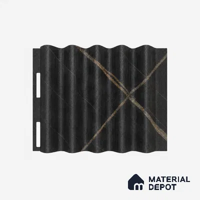 Portoro 10 ft x 0.45 ft (3060x140 mm) Pyramid Design Interior & Exterior Wall & Ceiling Panel - 14 mm | Suitable for Balcony, Facade & Open Area | Width is Subjected to 5% Variation